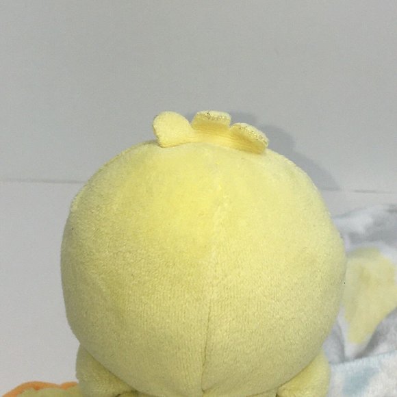 Baby Starters Duck Lovey Security Blanket Satin Rattle Ducky Yellow Gray Blue - Picture 7 of 12